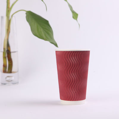 Porcellana 20 once 600ml ecologiche personalizzate Ripple Bicchieri di carta riciclata, coppette monouso fornitore