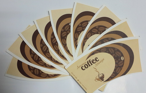 Porcellana Impermeabile carta da stampa Coffee Cup Fan con Food Grade legno pasta di carta fornitore