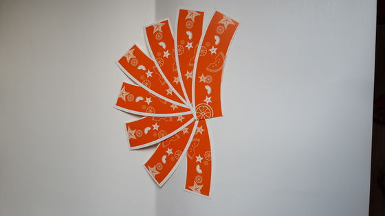 Porcellana Arancione Logo stampato su misura Paper Cup Fan / Carta Foglio / carta per Bicchieri di carta fornitore