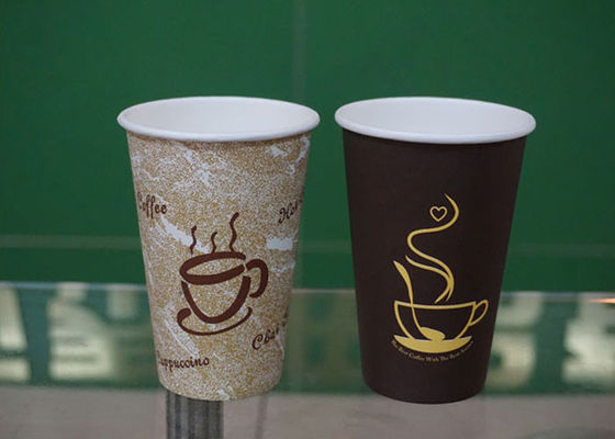 Porcellana Tazze di carta 16OZ della bevanda calda eliminabile a parete semplice o logo doppio stampato fornitore