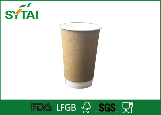 Porcellana Stampa offset biodegradabile di carta doppia dell'isolamento termico delle tazze di caffè di Kraft fornitore