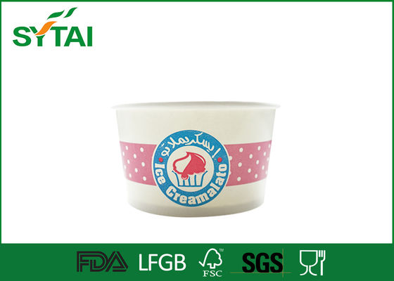 Porcellana Il gelato di carta biodegradabile foggia a coppa le tazze fredde stampate abitudine della bevanda fornitore