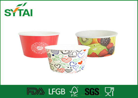 Porcellana 9oz Logo stampato doppio PE carta usa e getta coppe gelato / Yogurt tazze con coperchio fornitore