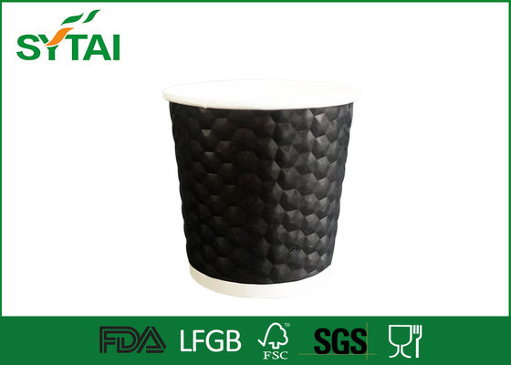 Porcellana Tazze di carta nera ondulazione biodegradabili usa e getta con Logo personalizzato stampato fornitore