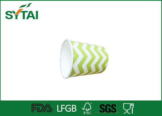 Porcellana Il gelato verde e bianco del profilo ondulato foggia a coppa le ciotole di carta e eliminabili del gelato fornitore