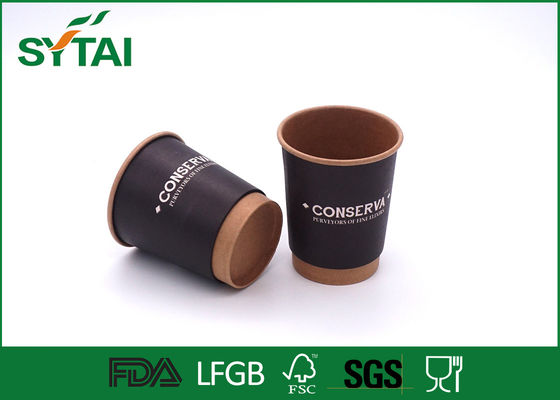 Porcellana Piccole tazze di caffè di carta doppie eliminabili/tazza amichevole eco- della carta kraft fornitore