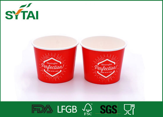 Porcellana Tazza di carta amichevole eco- del gelato di dimensione su ordinazione rossa per alimento freddo fornitore