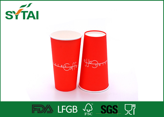Porcellana La tazza di carta rossa stampata su misura 500 ml 16 OZ dell'inchiostro del commestibile porta via fornitore