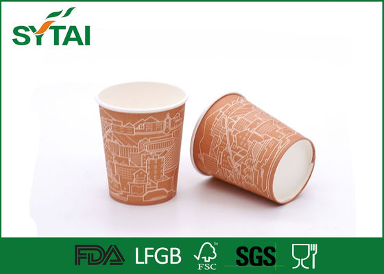 Porcellana 7 OZ hanno personalizzato le tazze di carta a parete semplice per caffè/tè/bevanda, accettano progettano fornitore