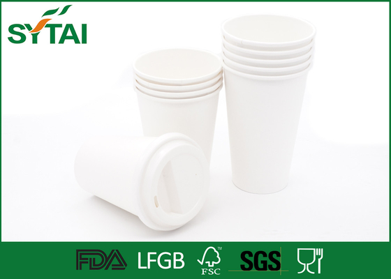 Porcellana Le tazze di carta di PLA di bianco su ordinazione/hanno isolato l'acido polilattico di carta delle tazze di caffè fornitore