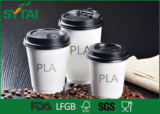 Porcellana Tazze di carta di PLA della bevanda calda sana, tazze di caffè da andare con progettazione semplice dei coperchi fornitore