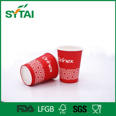 Porcellana Riutilizzazione ambientale unica a parete semplice eliminabile di colore rosso delle tazze di carta della bevanda fornitore