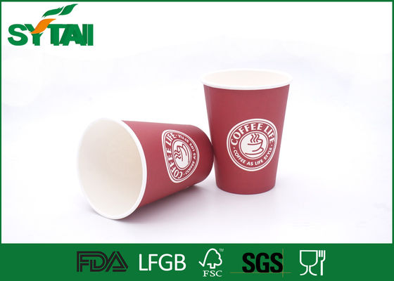 Porcellana Tazze di carta a parete semplice di colore rosso/tazze di carta eliminabili con i coperchi, certificazione dello SGS FDA fornitore