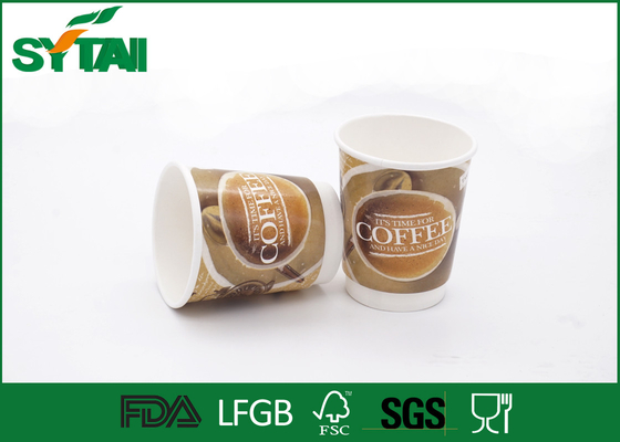 Porcellana 12 tazze di carta doppie amichevoli eco- di Oz eliminabili per caffè/tè, stampa offset fornitore