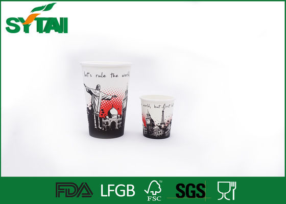 Porcellana Tazze di caffè asportabili eliminabili del PE 12oz con il coperchio per bevanda calda/fredda, stampa di contrappeso fornitore