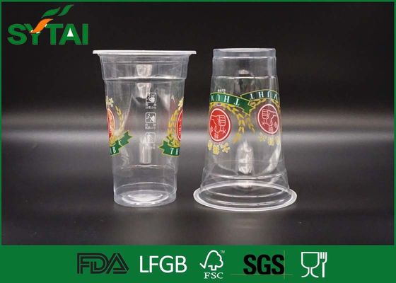 Porcellana Tazze di tè di plastica eliminabili di dimensione media con i coperchi della cupola, logo su ordinazione stampati fornitore