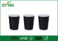 Tazze di carta stampate dell'ondulazione nera/tazze eliminabili biodegradabili dei cappuccini con la copertura fornitore
