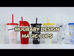 Buon regalo di Natale Bicchiere natalizio in plastica di vetro che cambia colore, con cannuccia