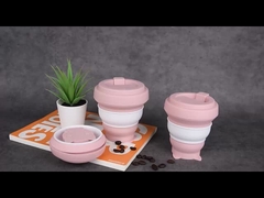 350 ml 500 ml Tazza da caffè da viaggio in silicone pieghevole OEM ODM
